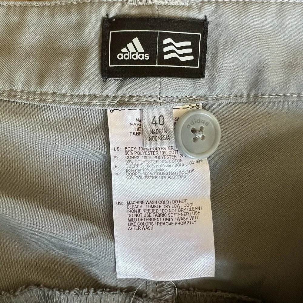 Adidas Golf Shorts Mens 40 Gray Performance Flat Front Activewear Casual Pockets